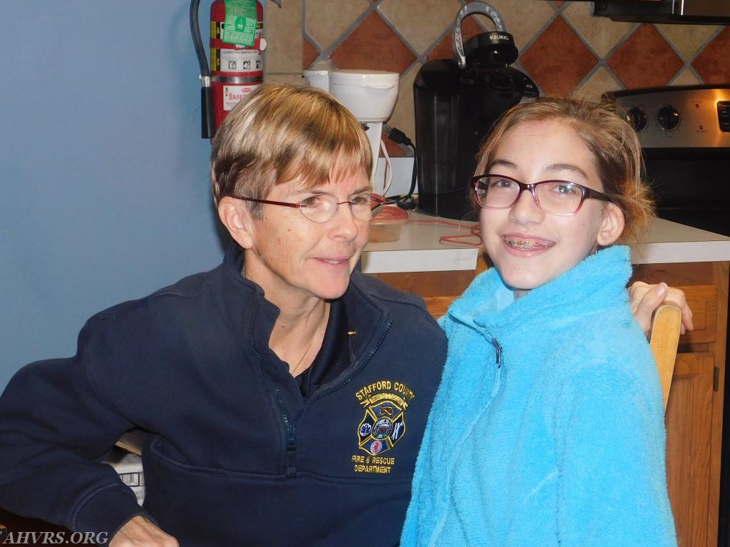 Rescue Chief Jayne Toellner with visitor Aurora Jones